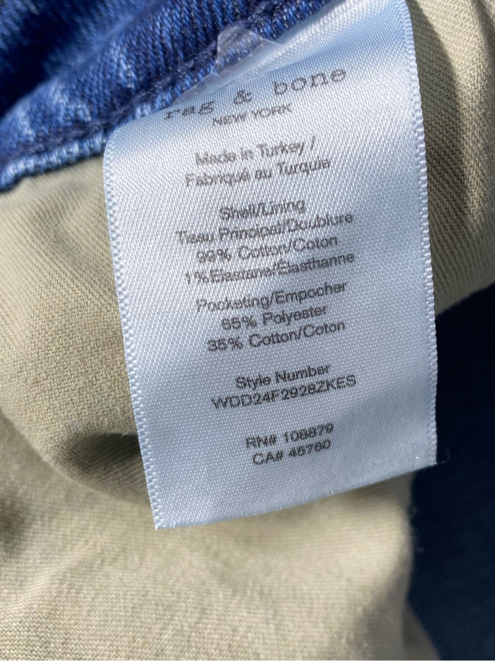 Rag & Bone Peyton Mid-Rise Bootcut Blue Jeans Raw Hem Women’s Size 30 - Picture 14 of 15